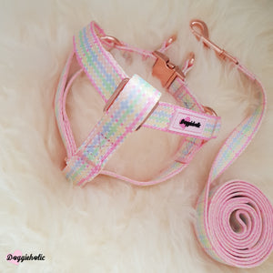 Colorful Checkered Full Set (Harness + Collar + Leash)